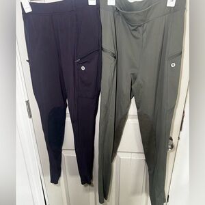 Willit Women's Horse Riding Pants Knee-Patch Breeches Tights Zipper Pockets